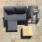 Oslo Chaise Sofa Set / Charcoal