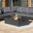 Oslo Corner Group with Rectangular Gas Fire Pit Table / Charcoal