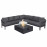 Oslo Large Corner Group with Square Gas Fire Pit Table / Charcoal