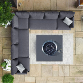 Oslo Large Corner Group with Square Gas Fire Pit Table / Charcoal Oslo Large Corner Group with Square Gas Fire Pit Table / Charcoal