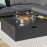 Oslo Large Corner Group with Square Gas Fire Pit Table / Charcoal