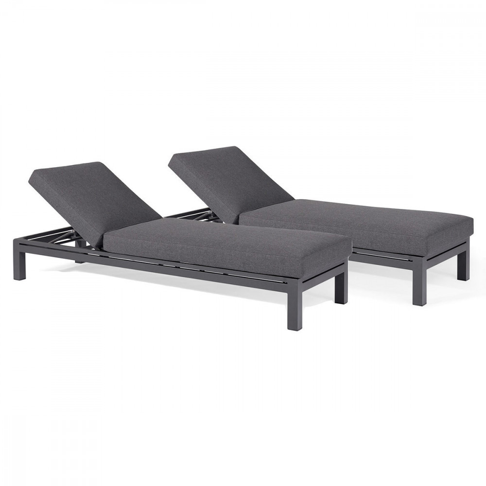 Oslo Double Sunlounger Set / Charcoal Oslo Double Sunlounger Set / Charcoal