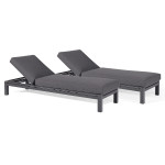 Oslo Double Sunlounger Set / Charcoal Oslo Double Sunlounger Set / Charcoal