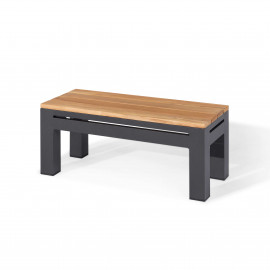 Oslo Rectangular Teak Top Side Table / Charcoal