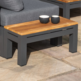 Oslo Rectangular Teak Top Side Table / Charcoal Oslo Rectangular Teak Top Side Table / Charcoal