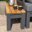 Oslo Rectangular Teak Top Side Table / Charcoal