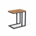 Oslo U Shaped Teak Top Side Table / Charcoal Oslo U Shaped Teak Top Side Table / Charcoal