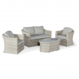 Oxford 2 Seat Sofa Set with Fire Pit Coffee Table