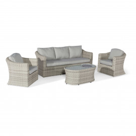 Oxford 3 Seat Sofa Set with Fire Pit Coffee Table