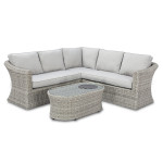 Oxford Small Corner Sofa Set with Fire Pit Coffee Table
