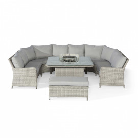 Oxford Royal U Shaped Sofa Set with Fire Pit Table