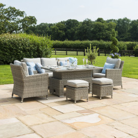 Oxford Sofa Dining Set with Ice Bucket & Rising Table Oxford Sofa Dining Set with Ice Bucket & Rising Table