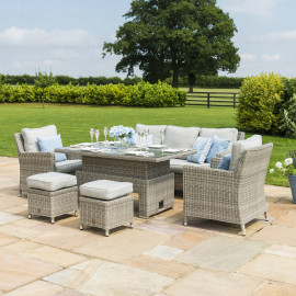 Oxford Sofa Dining Set with Ice Bucket & Rising Table Oxford Sofa Dining Set with Ice Bucket & Rising Table