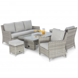 Oxford Sofa Dining Set with Ice Bucket & Rising Table Oxford Sofa Dining Set with Ice Bucket & Rising Table