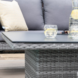 Santorini Rectangular Corner Dining Set with Rising Table Santorini Rectangular Corner Dining Set with Rising Table