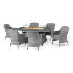 Santorini 6 Seat Oval Fire Pit Dining Set Santorini 6 Seat Oval Fire Pit Dining Set
