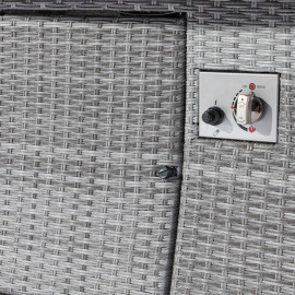 Santorini Deluxe Corner Dining Set with Fire Pit Table Santorini Deluxe Corner Dining Set with Fire Pit Table