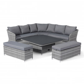 Santorini Deluxe Corner Dining Set with Rising Table