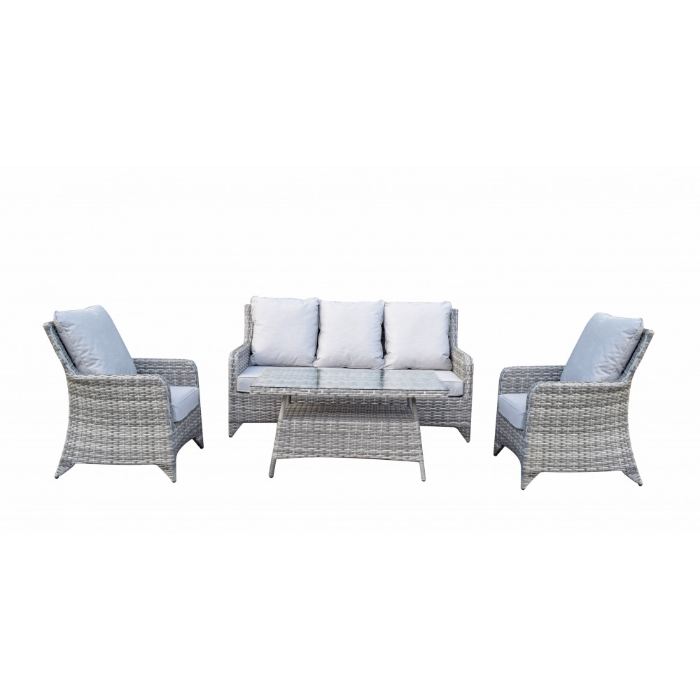 SARAH Grey 5 seat sofa set with new coffee table design