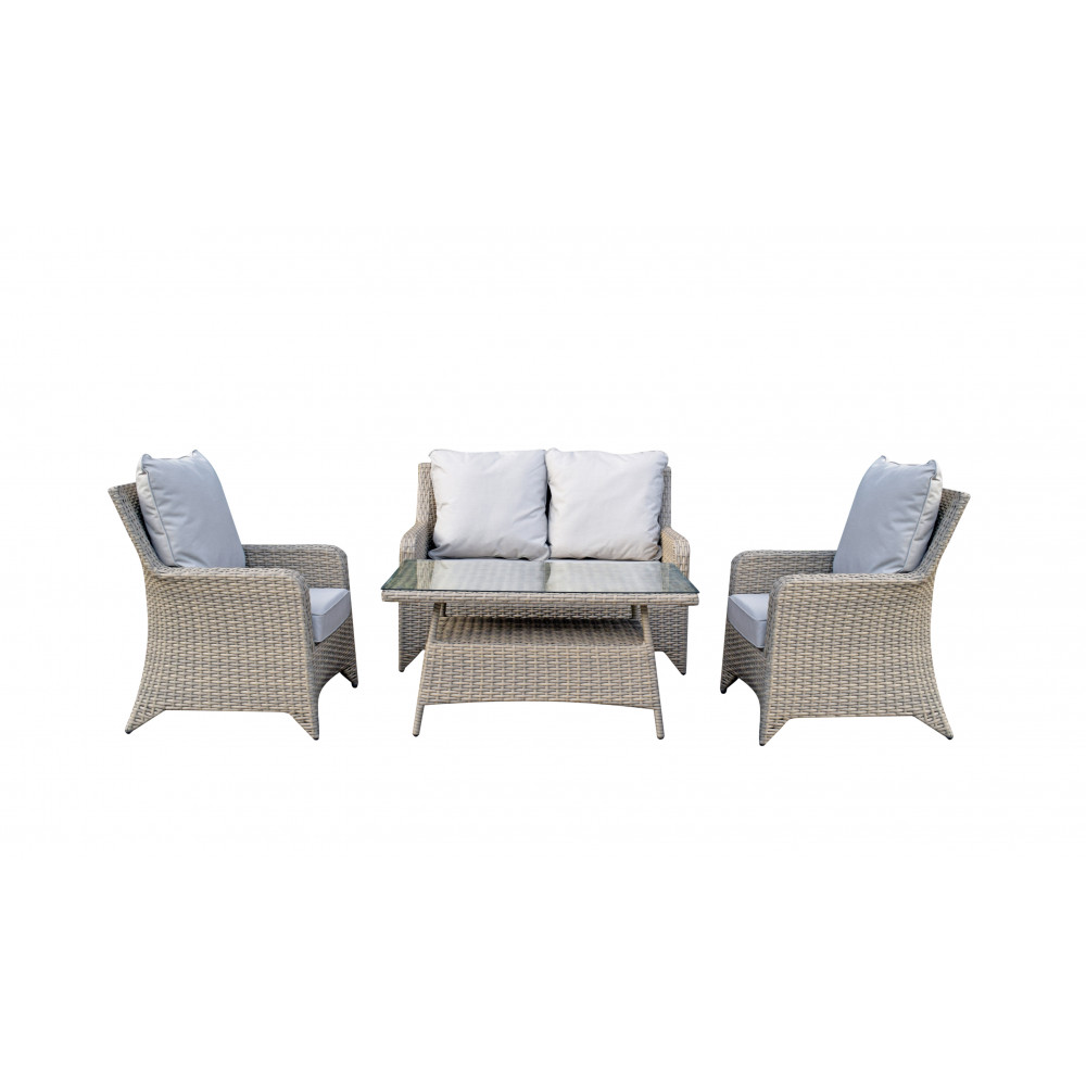 SARAH Nature 4 seat sofa set with new coffee table design SARAH Nature 4 seat sofa set with new coffee table design