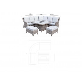 SARAH Lift and Rise corner dining with ice bucket SARAH Lift and Rise corner dining with ice bucket