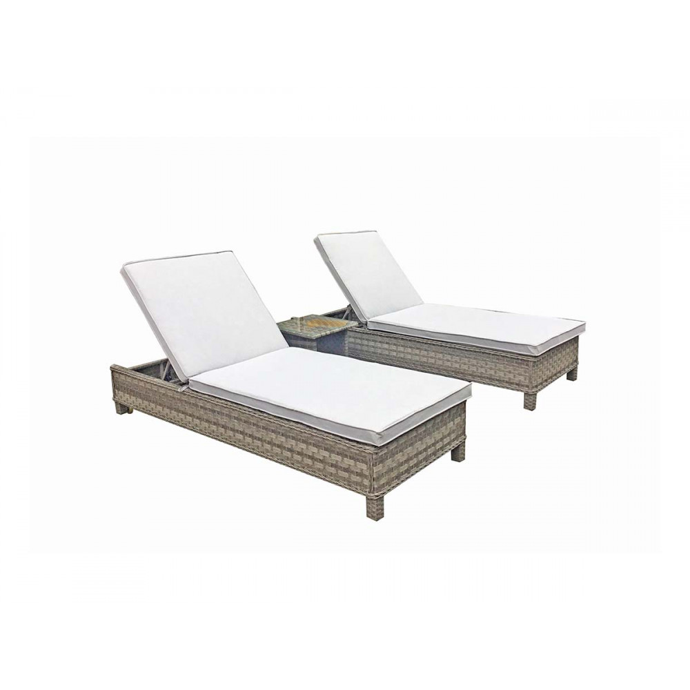 SARENA Sunbeds in Grey Victoria Weave