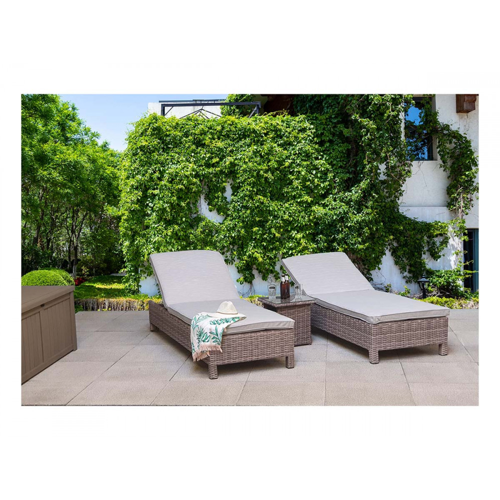 SARENA Sunbeds in Grey Alexandra Weave SARENA Sunbeds in Grey Alexandra Weave