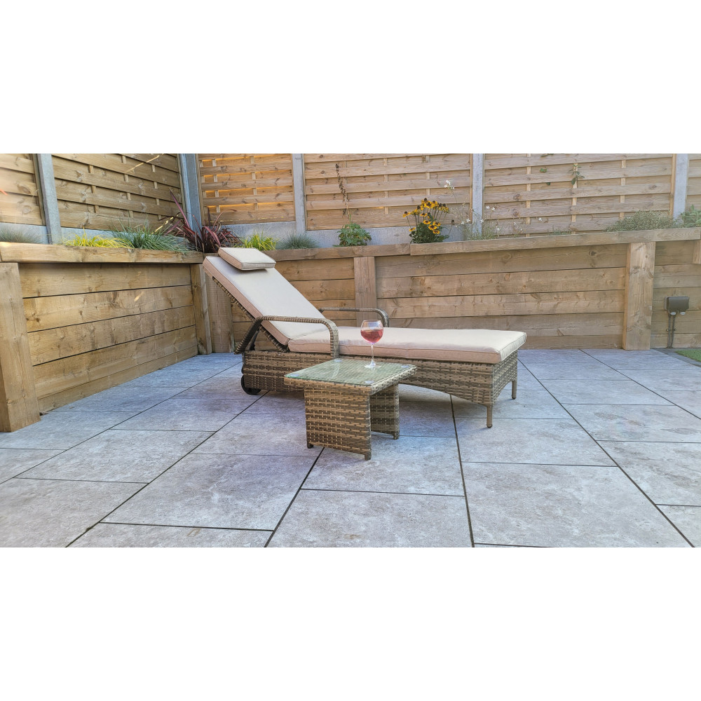 SAVANNAH Single Sunbed Nature Brown