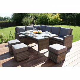 Victoria Rectangular Corner Dining Set with Rising Table