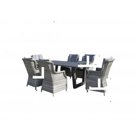 VICTORIA Aluminium plank top table 200 x 100