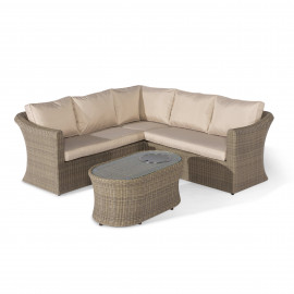 Winchester Small Corner Sofa Set with Fire Pit Coffee Table