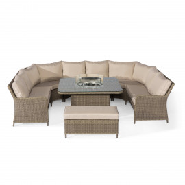 Winchester Royal U Shaped Sofa Set with Fire Pit Table