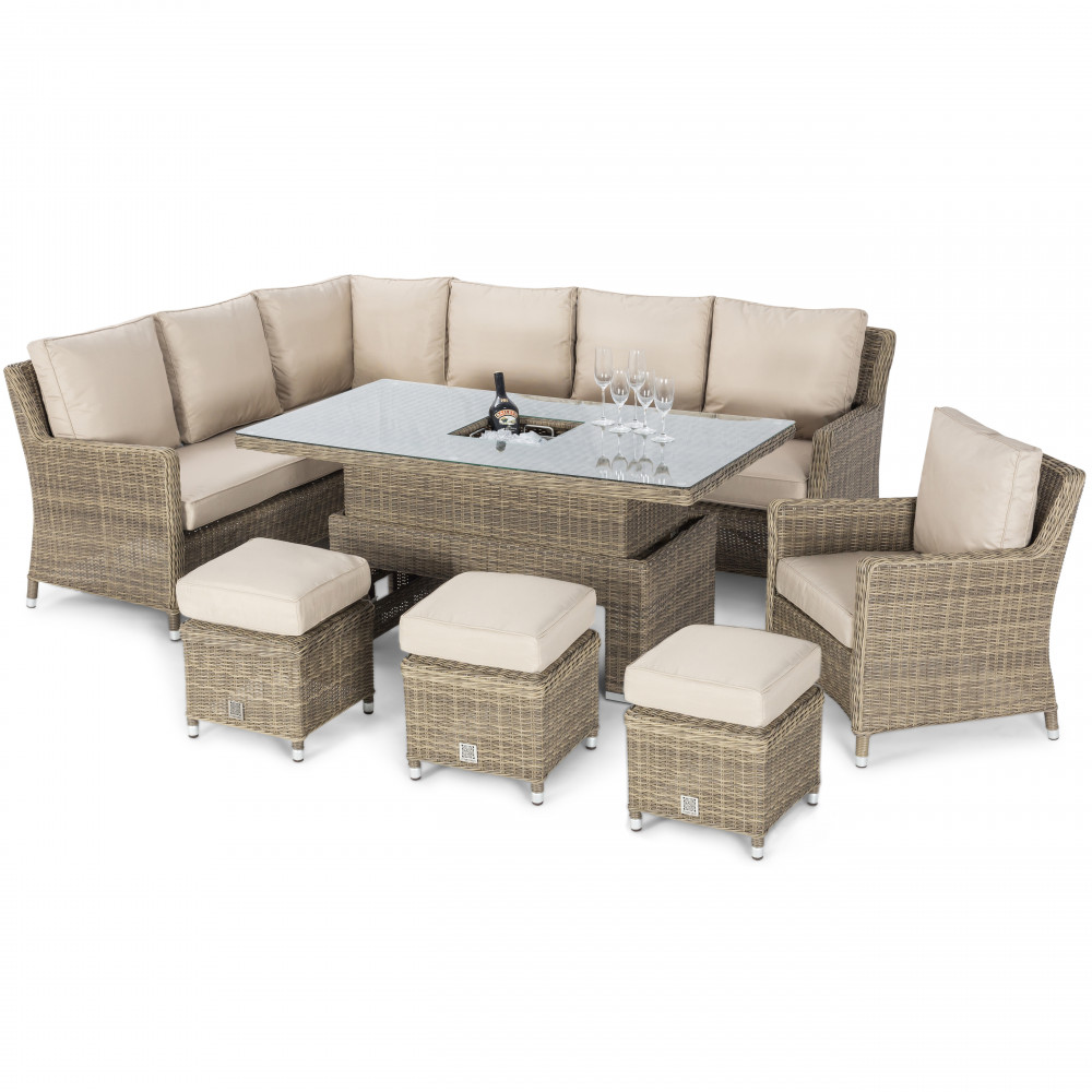 Winchester Corner Dining Set with Ice Bucket & Rising Table (with Armchair) Winchester Corner Dining Set with Ice Bucket & Rising Table (with Armchair)