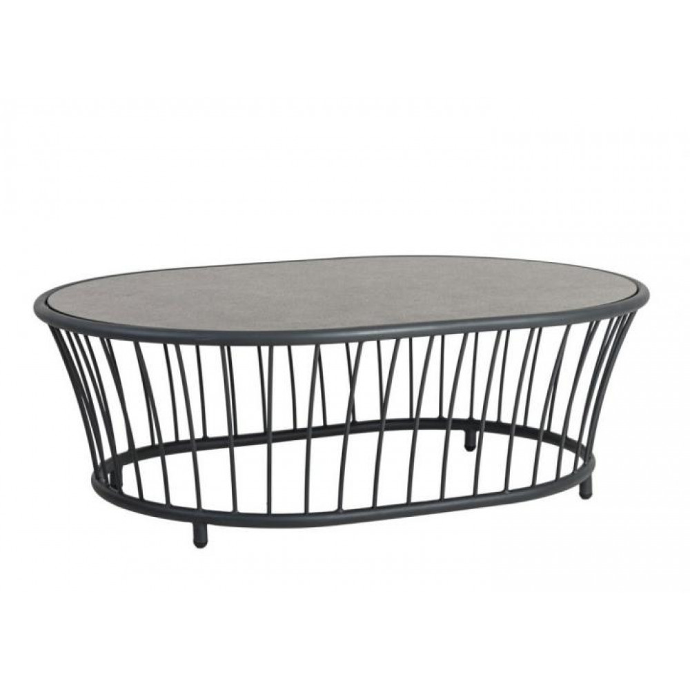Alexander Rose Cordial Grey Aluminium Oval Coffee Table Alexander Rose Cordial Grey Aluminium Oval Coffee Table
