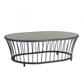 Alexander Rose Cordial Grey Aluminium Oval Coffee Table