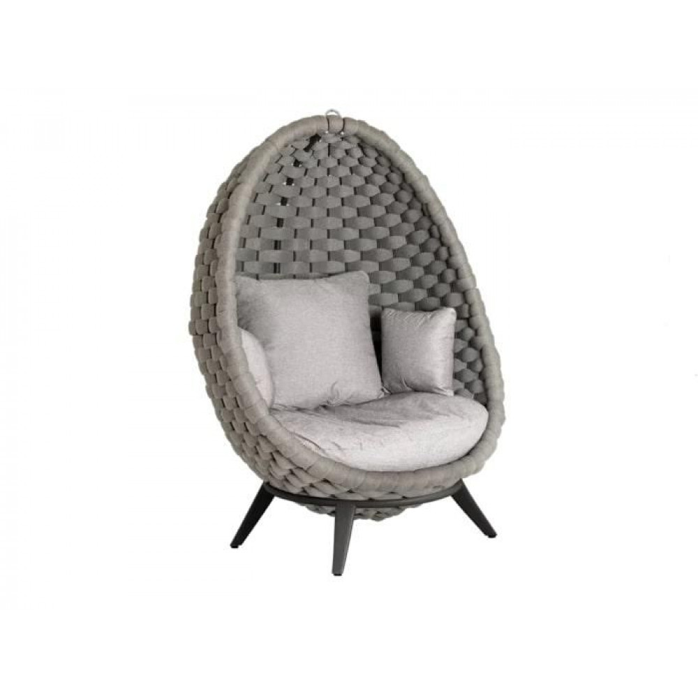 Alexander Rose Cordial Luxe Lucy Cocoon Egg Chair Light Grey Frame