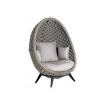 Alexander Rose Cordial Luxe Lucy Cocoon Egg Chair Light Grey Frame