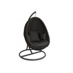 Alexander Rose Cordial Luxe Lucy Hanging Cocoon Egg Chair Dark Grey Frame