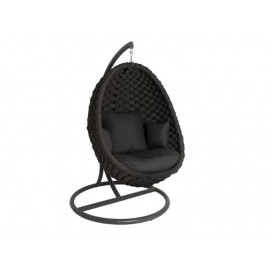 Alexander Rose Cordial Luxe Lucy Hanging Cocoon Egg Chair Dark Grey Frame