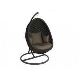 Alexander Rose Cordial Luxe Lucy Hanging Cocoon Egg Chair Dark Grey Frame