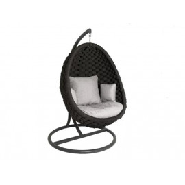 Alexander Rose Cordial Luxe Lucy Hanging Cocoon Egg Chair Dark Grey Frame