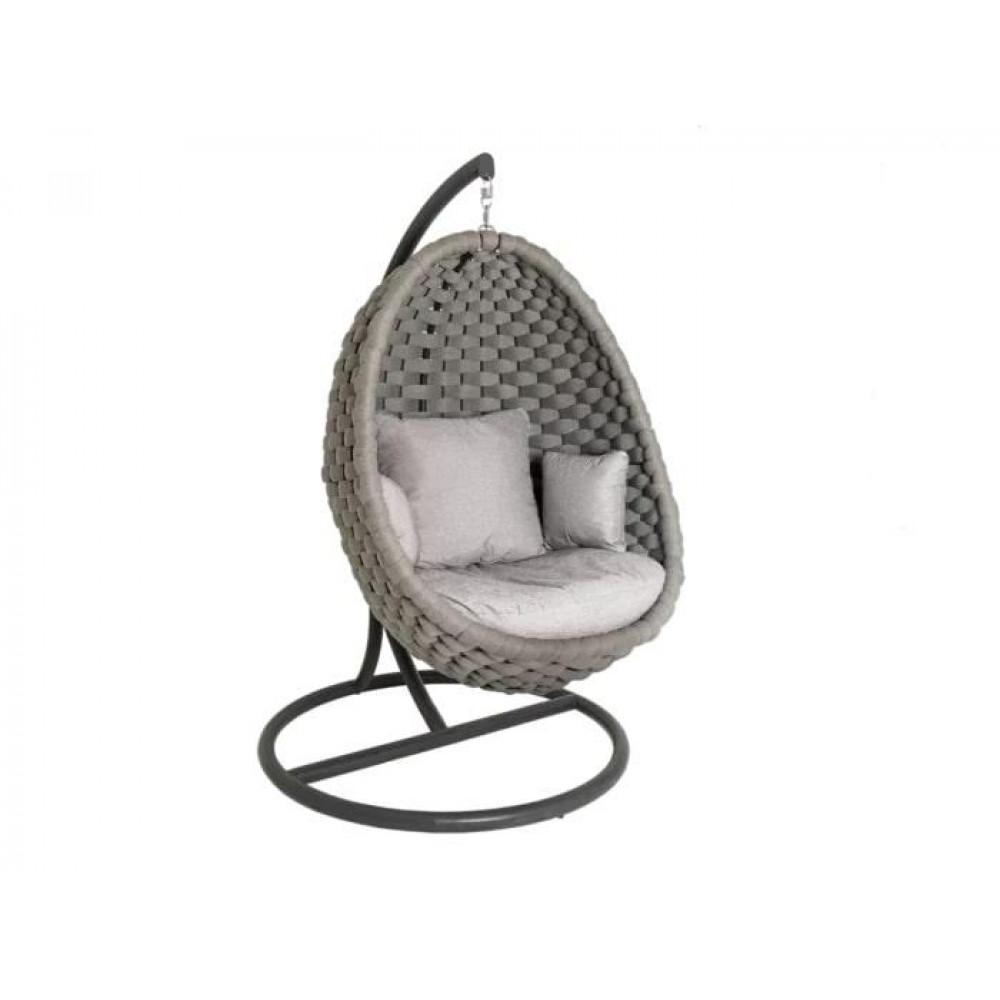 Alexander Rose Cordial Luxe Lucy Hanging Cocoon Egg Chair Light Grey Frame