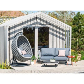 Alexander Rose Cordial Luxe Lucy Hanging Cocoon Egg Chair Light Grey Frame