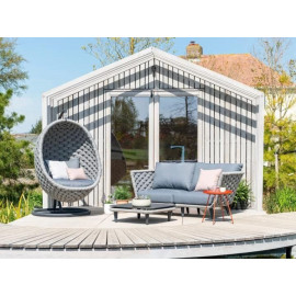 Alexander Rose Cordial Luxe Lucy Hanging Cocoon Egg Chair Light Grey Frame