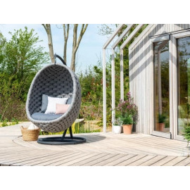 Alexander Rose Cordial Luxe Lucy Hanging Cocoon Egg Chair Light Grey Frame