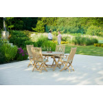 Alexander Rose Roble Bengal 4 Seat Folding Round Set Alexander Rose Roble Bengal 4 Seat Folding Round Set