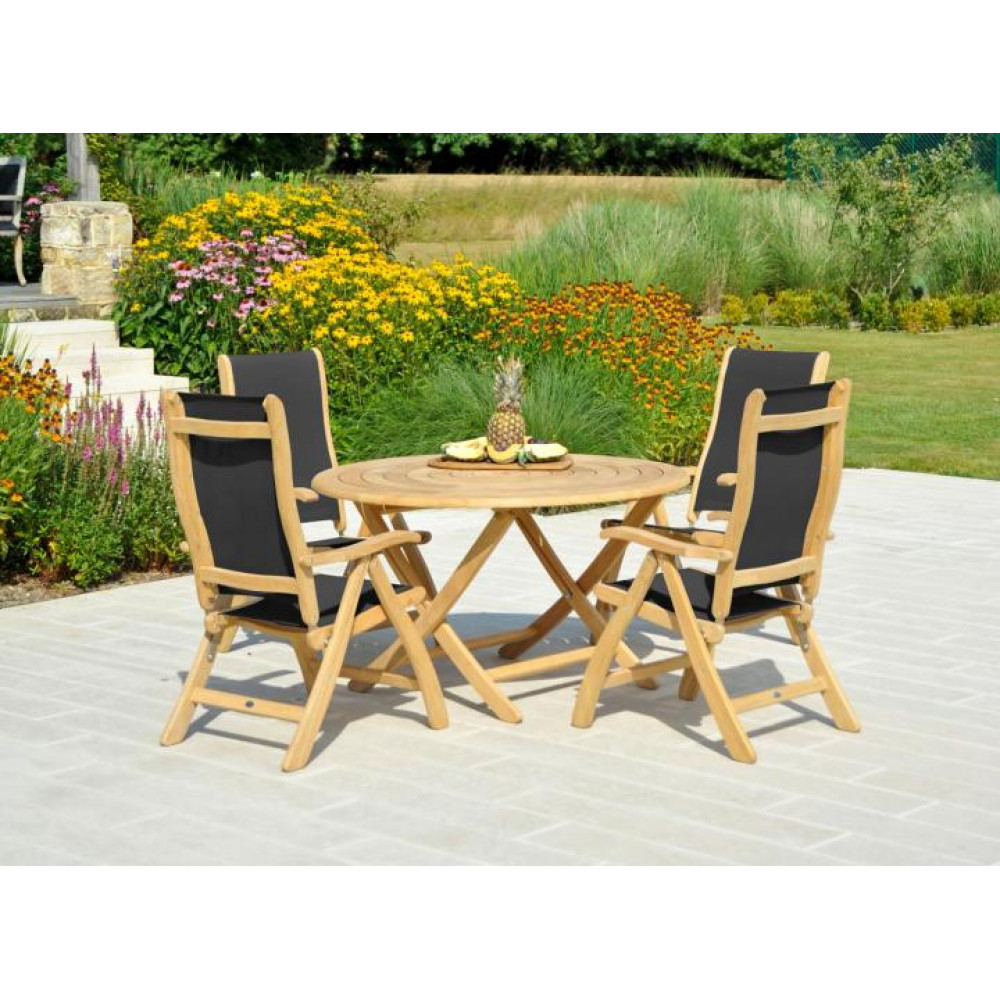 Alexander Rose Roble Bengal 4 Seat Recliner Round Set Alexander Rose Roble Bengal 4 Seat Recliner Round Set