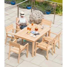 Alexander Rose Roble Rectangular Dining Table 1m x 1.5m Alexander Rose Roble Rectangular Dining Table 1m x 1.5m