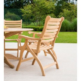 Alexander Rose Roble Round 6 Seat Folding Chair Set