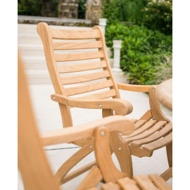 Alexander Rose Roble Round 6 Seat Folding Chair Set